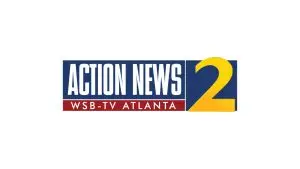 Action News 2 WSB-TV Atlanta logo with blue, red, and yellow, supporting Community Advocacy on a white background.