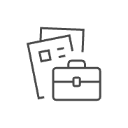 Outline of documents and a briefcase, symbolizing the YCAM Mentorship Program and professional office work.