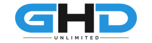 Logo with large blue letters GHD, the word UNLIMITED below, inspired by the YCAM Mentorship Program.