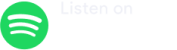 Spotify logo with text: Listen on Spotify on a black background.