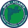 Circular NPUR Atlanta logo with a map outline and neighborhood names, plus inclusivity, engagement, participation.